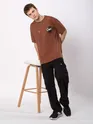 Brown Canes  Printed Oversized T-Shirt